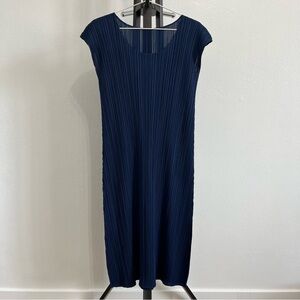 Pleats Please Midi Dress Navy - Size 2